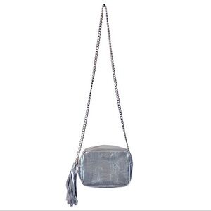 🌺 Victoria’s Secret Fashion Show Silver & Gold Faux Leather Crossbody Bag